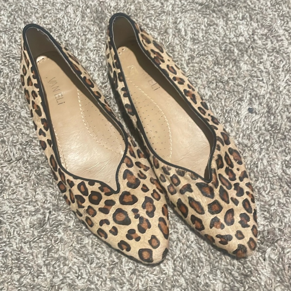 Vaneli leopard calf hair flats, Size 9, EUC